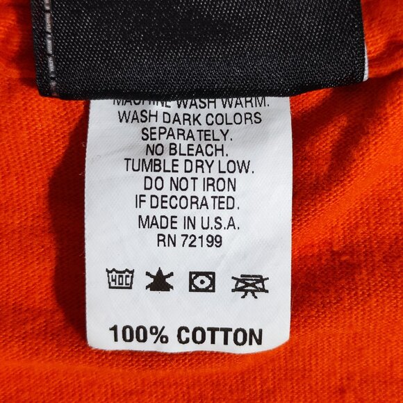 Harley-Davidson men's T-shirt size M orange double side decorated short sleeve - Picture 6 of 8